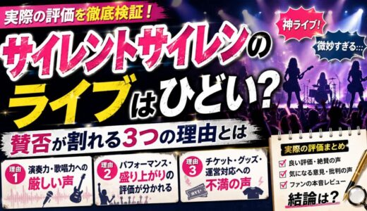 サイレントサイレンのライブはひどい？賛否が割れる3つの理由と実際の評価