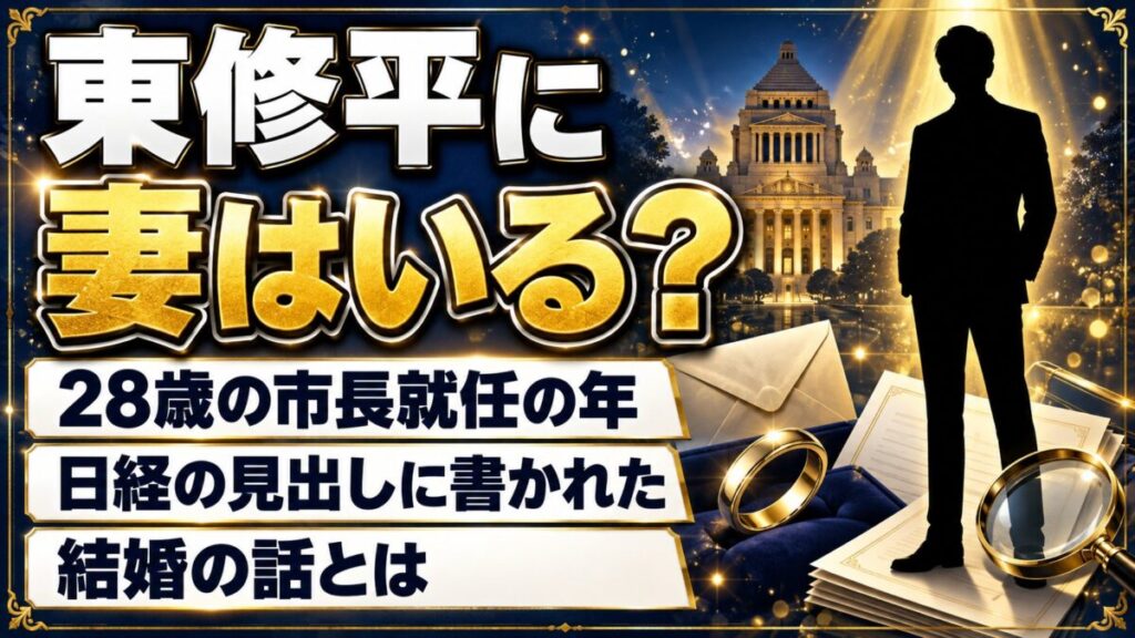 東修平に妻はいる?28歳の市長就任の年に日経が見出しで触れた結婚の話とは