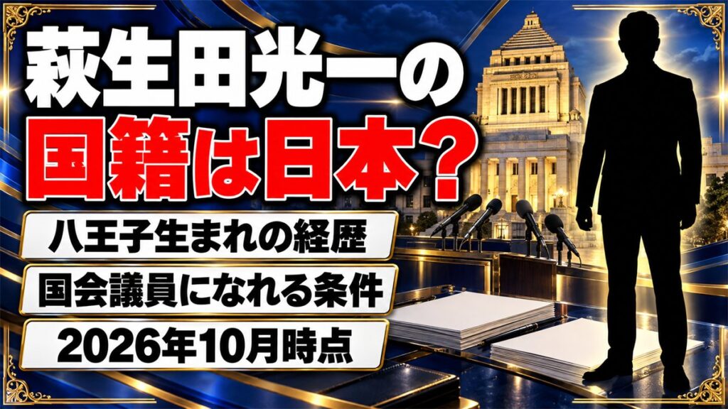 萩生田光一の国籍は日本？八王子生まれの経歴と国会議員になれる条件とは