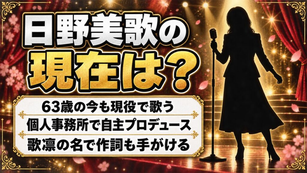 日野美歌の現在は個人事務所で歌う63歳!2026年のステージ予定と歌凛名義の作詞とは