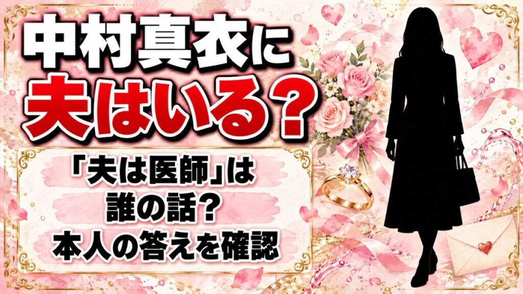 中村真衣に夫はいる？検索に出てくる「夫は医師」は誰の話？