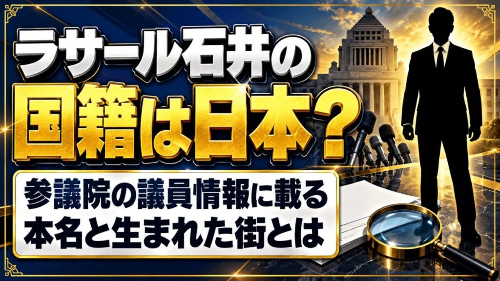 ラサール石井の国籍は日本?参議院の議員情報に載る本名と生まれた街とは