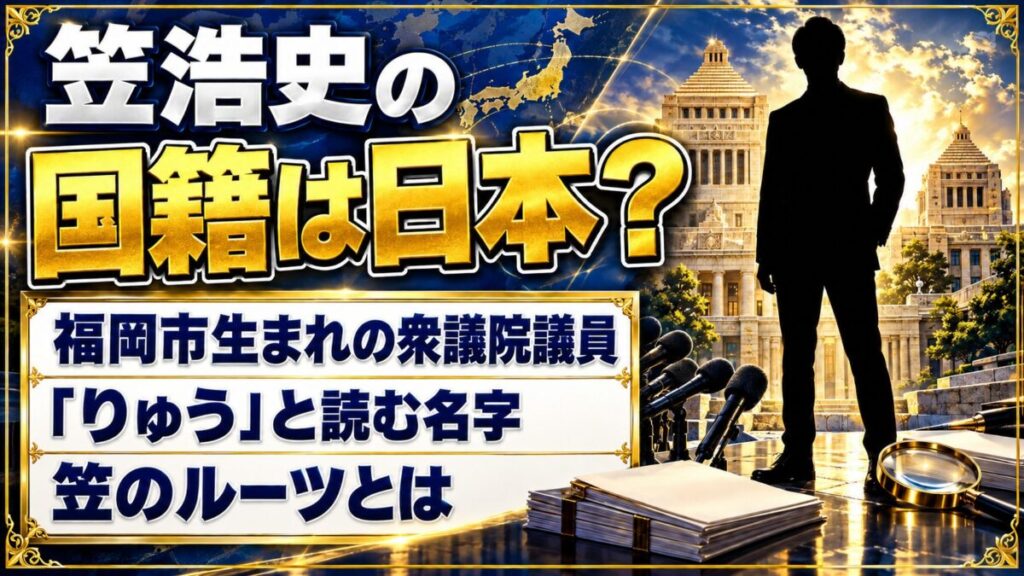 笠浩史の国籍は日本?「りゅう」と読む名字「笠」のルーツとは