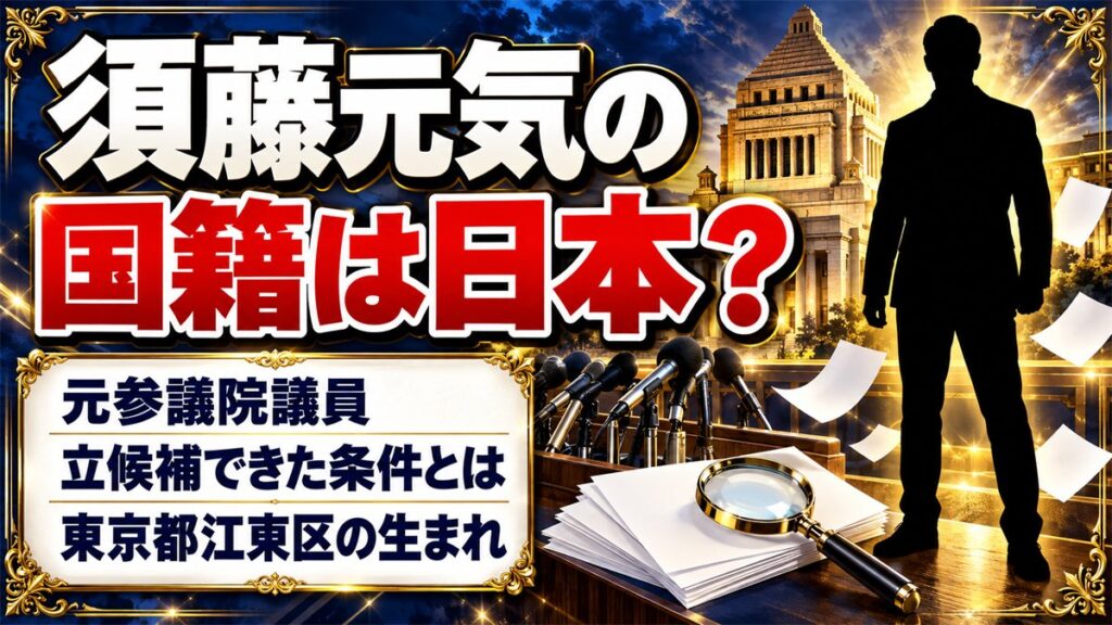 須藤元気の国籍は日本?参議院議員に立候補できた条件とは